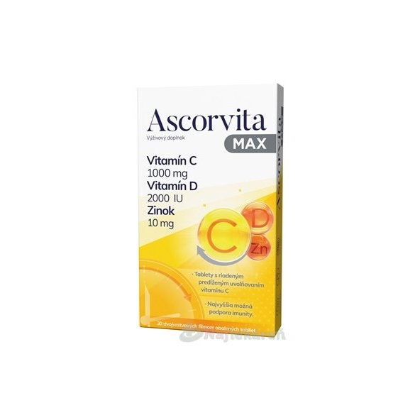 Dr. Theiss Ascorvita MAX vitamin C a D se zinkem 30 tablet
