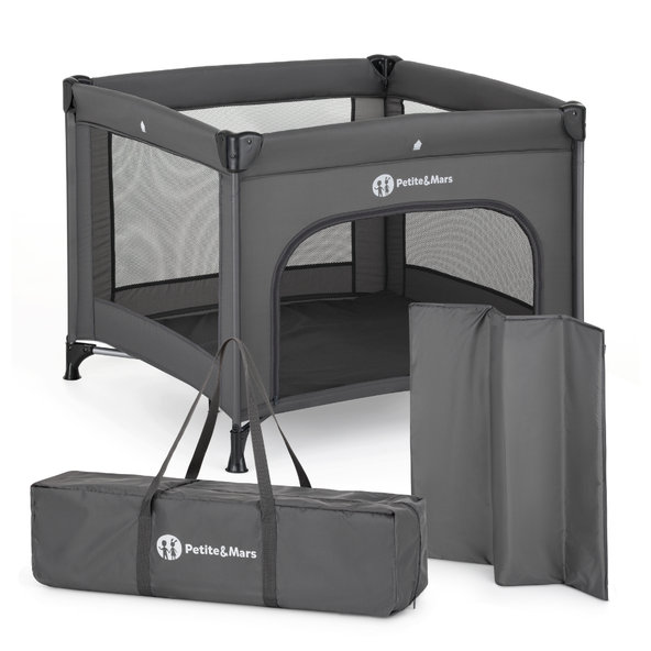 Petite&Mars cestovní ohrádka Nook Urban Charcoal Grey