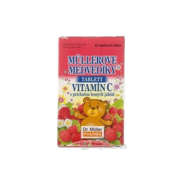 Müllerovi medvídci vitamín C jahoda 45 tablet