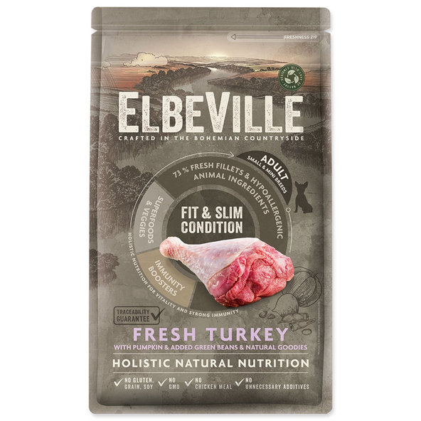 Elbeville Adult Mini Fit and Slim Fresh Turkey krmivo 1,4 kg