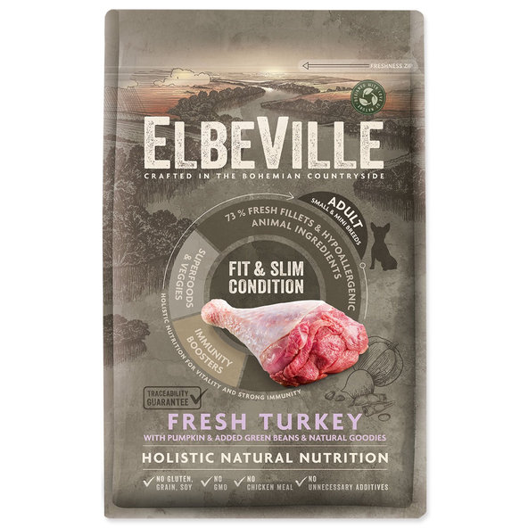Elbeville Adult Mini Fit and Slim Fresh Turkey krmivo 4 kg