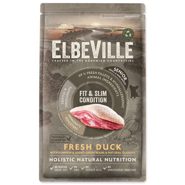 Elbeville Senior Mini Fit and Slim Fresh Duck krmivo 1,4 kg