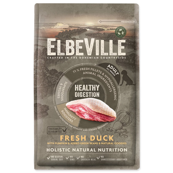 Elbeville Adult All Breeds Healthy Digestion Fresh Duck krmivo 4 kg