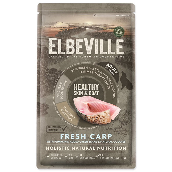 Elbeville Adult Healthy Skin and Coat Fresh Carp krmivo 1,4 kg
