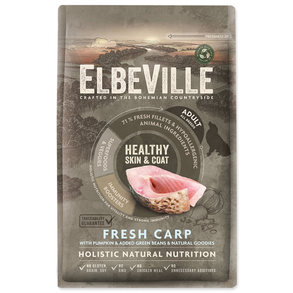 Elbeville Adult All Breeds Healthy Skin and Coat Fresh Carp krmivo 4 kg