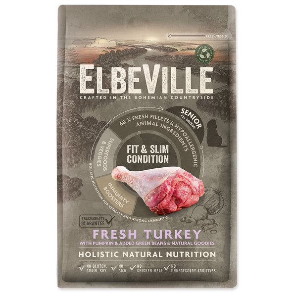 Elbeville Senior All Breeds Fit and Slim Fresh Turkey krmivo 4 kg