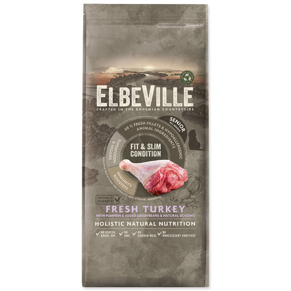 Elbeville Senior All Breeds Fit and Slim Fresh Turkey krmivo 11,4 kg