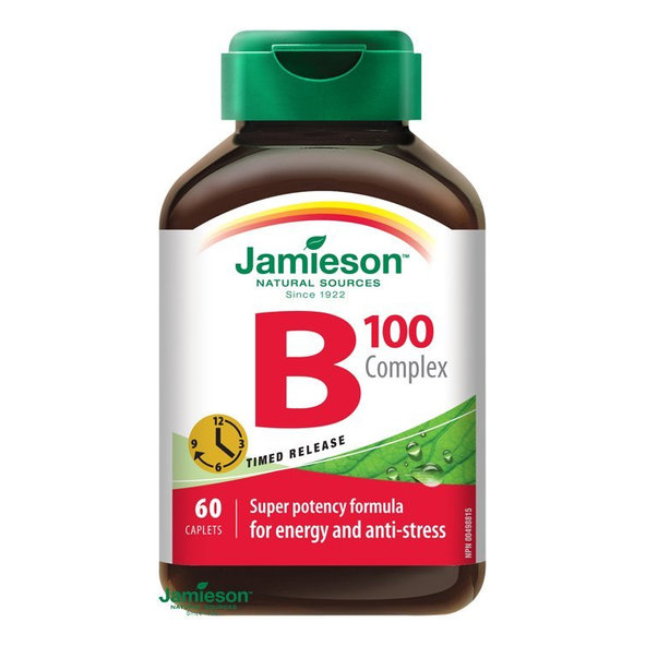 Jamieson B-komplex 100 mg s postupným uvolňováním 60 tablet