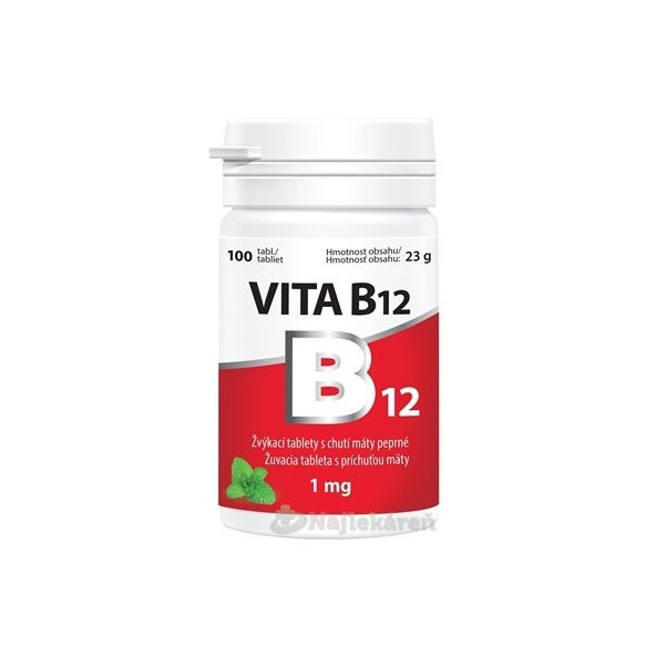 Vitabalans Vita B12 1 mg žvýkací tablety máta 100 tablet
