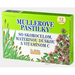 Müllerovy pastilky skorocel, mateřídouška a vitamín C