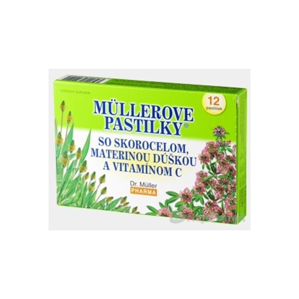 Müllerovy pastilky skorocel, mateřídouška a vitamín C