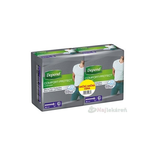 DEPEND Normal Inkontinenční kalhotky S/M pánské 2x10 ks
