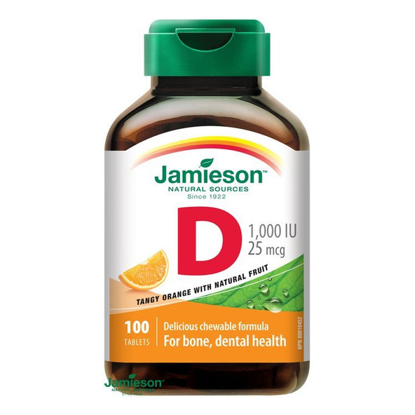 Jamieson Vitamin D3 1000 IU pomeranč 100 pastilek