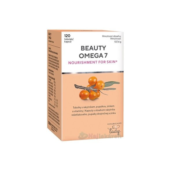 Vitabalans Beauty Omega-7 s rakytníkem 120 kapslí