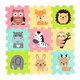 PETITE&MARS Nexli puzzle podložka Nexli Safari Friends 9 ks