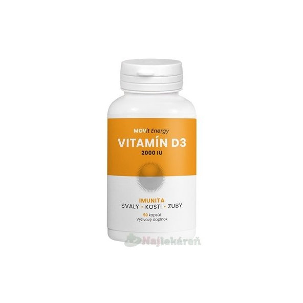MOVit Energy Vitamin D3 2000 I.U., 50 mcg 90 kapslí