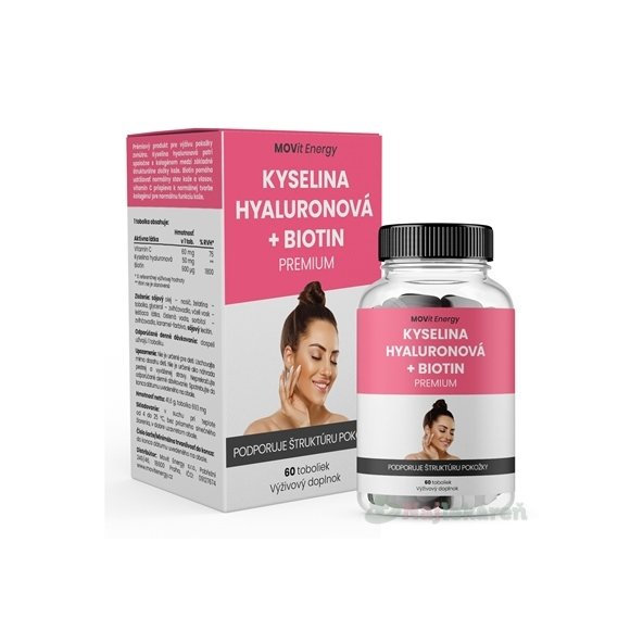 MOVit Energy Kyselina hyaluronová + Biotin PREMIUM 60 kapslí