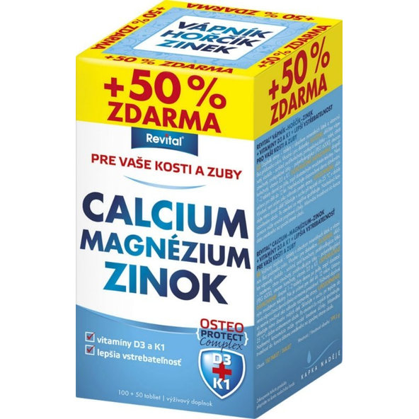 Vitar Vápník hořčík zinek + vitamíny D3 a K1 150 tablet