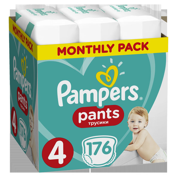 Pampers Active Baby Dry Pants plenkové kalhotky 9–15 kg vel. 4 176 ks