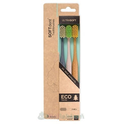 SOFTdent ECO Ultrasoft zubní kartáčky 3 ks