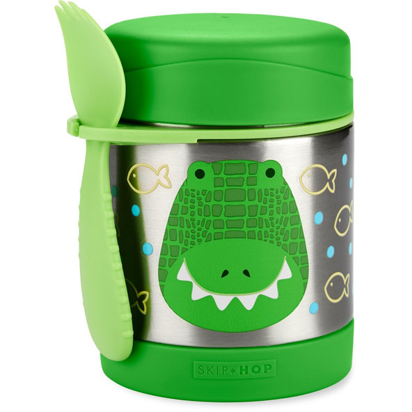 SKIP HOP Zoo Termoska na jídlo s příborem Krokodýl 325 ml