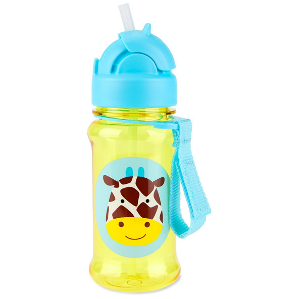 SKIP HOP Zoo tritan láhev s brčkem Žirafa 12 m+ 355 ml