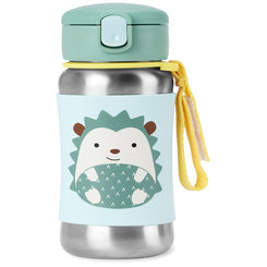 SKIP HOP Spark Style nerezová láhev s brčkem Ježek 12 m+ 350 ml