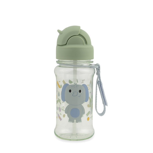 Skip Hop Besties Squad láhev se slámkou Slon 12 m+ 355 ml