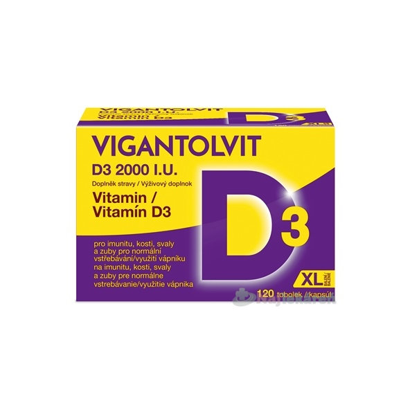 VIGANTOLVIT Vitamín D3 2000 IU 120 kapslí