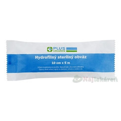 Plus Lekáreň Hydrofilní sterilní obvaz 10 cm x 5 m 1 ks