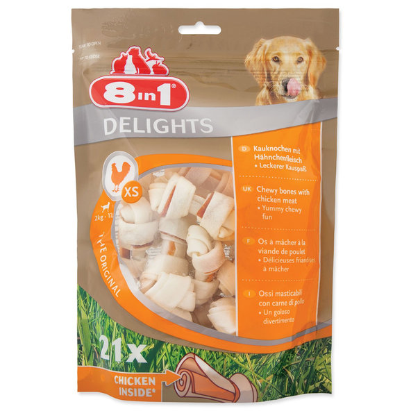 8in1 Delights žvýkací kost pro psy XS 21 ks