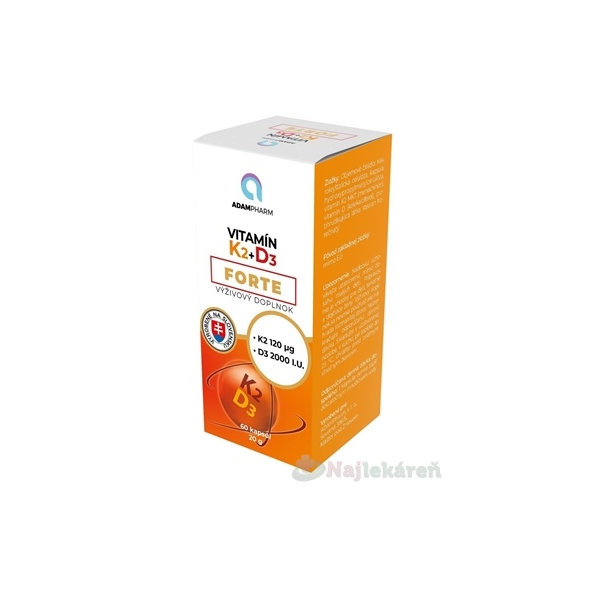ADAMPharm Vitamín K2 a D3 Forte 60 kapslí