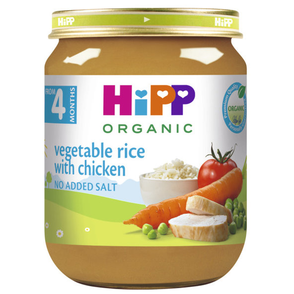 HiPP BIO příkrm zeleninová rýže a kuřecí maso 4m+ 125 g