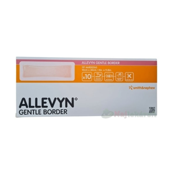 Allevyn Gentle Border krytí se silikonovým gelem 10 × 30 cm 10 ks