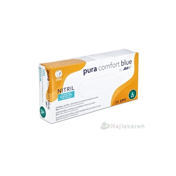 AMPri Pura Comfort Blue nitrilové rukavice L modré 100 ks