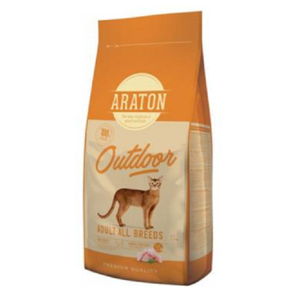 ARATON Cat Adult Outdoor Active Poultry granule pro kočky 15 kg