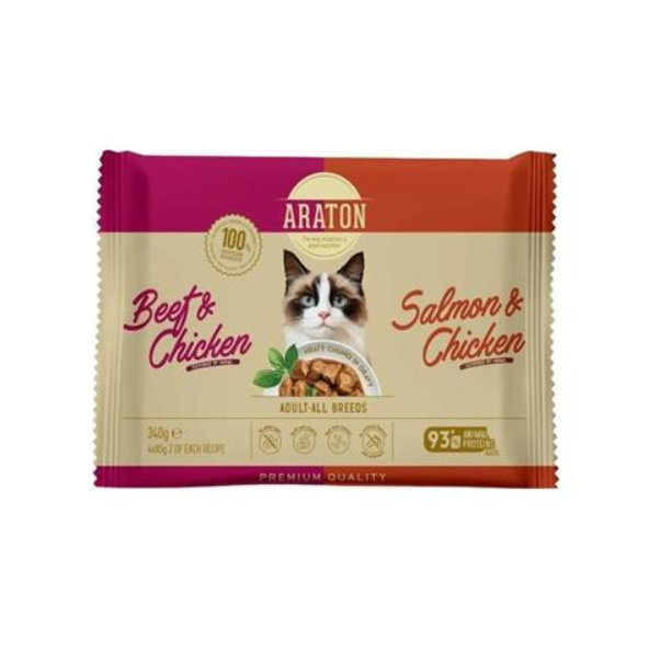 ARATON cat adult sterilised mokré kapsičky pro kočky 4 × 85 g