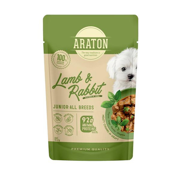 Araton Dog Junior Lamb & Rabbit kapsička pro psy 85 g