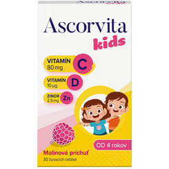 ASCORVITA Kids malinová příchuť 30 žvýkacích tablet
