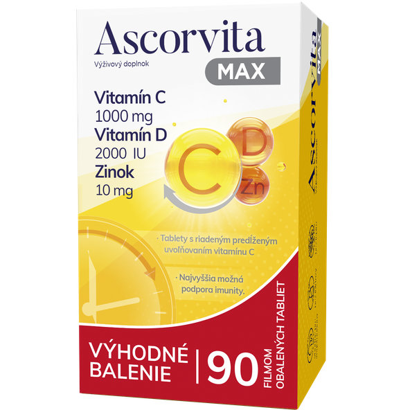 Dr. Theiss Ascorvita MAX vitamin C a D se zinkem 90 tablet