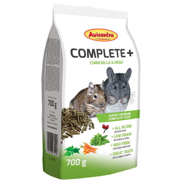 AVICENTRA COMPLETE+ krmivo pro činčily a osmáky degu 700 g