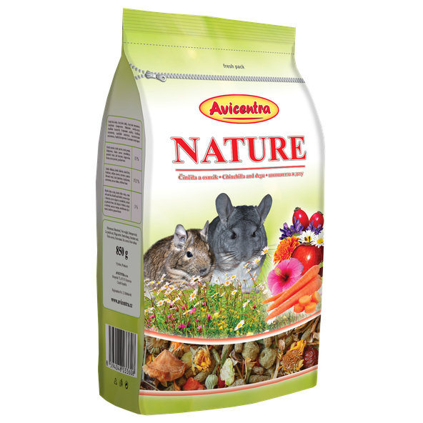 AVICENTRA NATURE krmivo pro činčily a osmáky degu 850 g