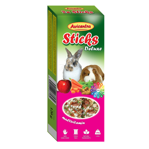 AVICENTRA tyčinky pro králíky a morčata med + vitamíny 2 ks