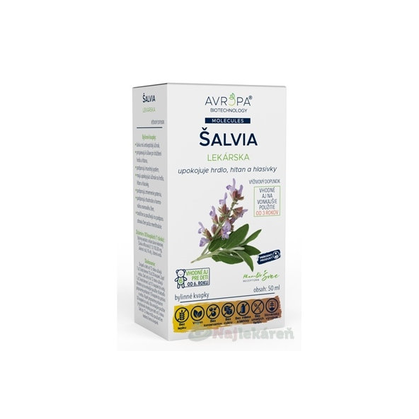 Avropa Šalvěj lékařská bylinné kapky 50 ml