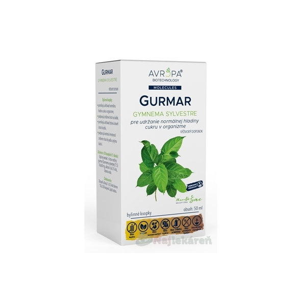 Avropa Gurmar bylinné kapky na udržení normální hladiny cukru 50 ml