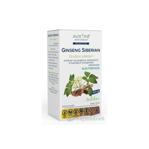 Avropa Ginseng Siberian bylinné kapky 50 ml
