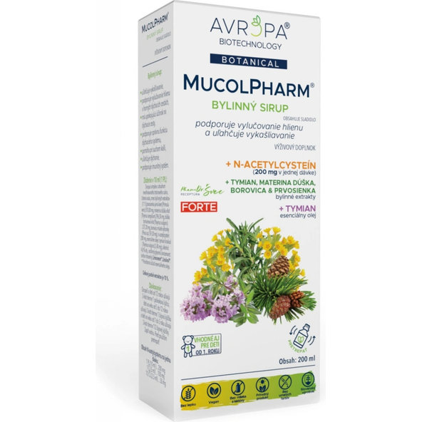 Avropa MucolPharm bylinný sirup na dýchací cesty 200 ml