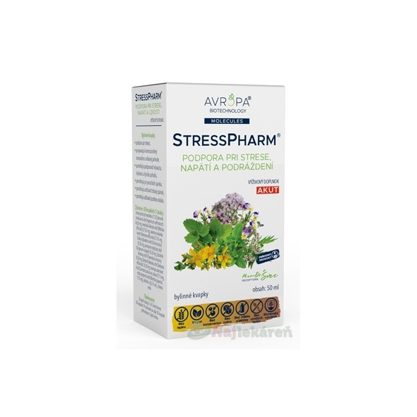 Avropa StressPharm bylinné kapky na podporu při stresu a napětí 50 ml