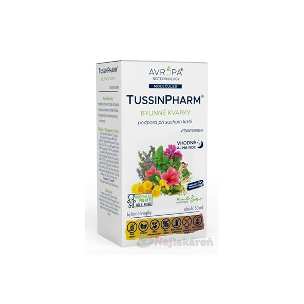 Avropa TussinPharm bylinné kapky na suchý kašel 50 ml