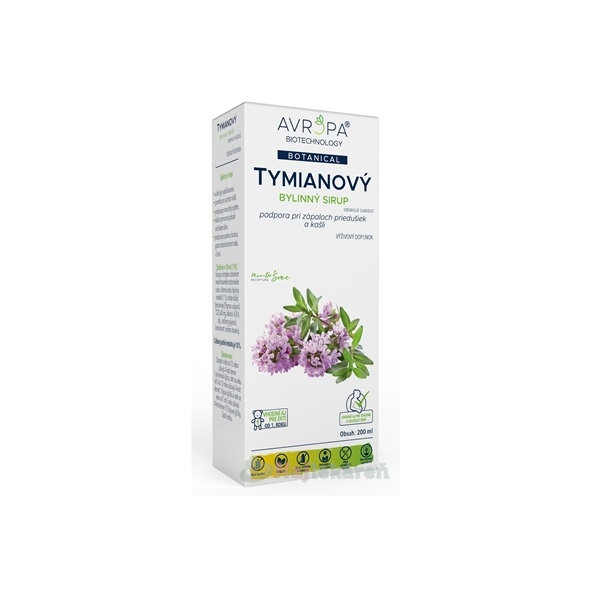 Avropa Tymiánový bylinný sirup proti kašli 200 ml